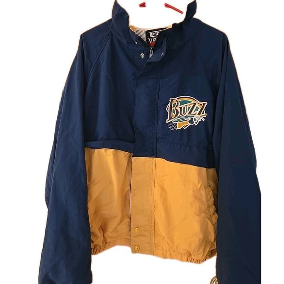 VTG 90s Salt Lake Buzz Bees Full Zip Cotton Jacket Sz XL Rare Colorblock - Picture 1 of 5